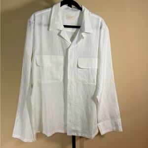 Aimé Leon Dore 100% Linen Button down shirt color White size XL